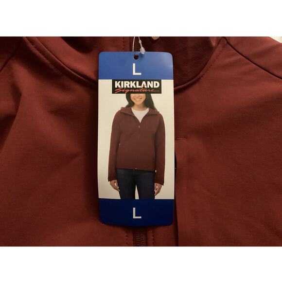 KIRKLAND Signature Womens Red Water Wind Resistant Hooded Jacket Large - Picture 3 of 3